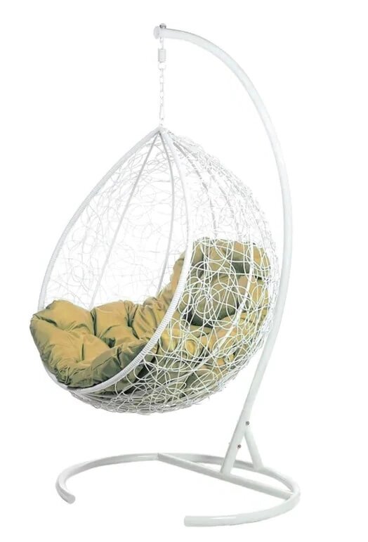 Кресло подвесное BiGarden Tropica White бежевая подушка от компании Интернет-магазин «Hutki. by» - фото 1