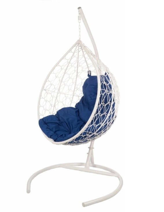 Кресло подвесное BiGarden Tropica White синяя подушка от компании Интернет-магазин «Hutki. by» - фото 1
