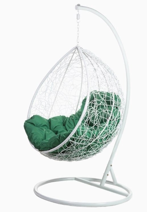 Кресло подвесное BiGarden Tropica White зеленая подушка от компании Интернет-магазин «Hutki. by» - фото 1