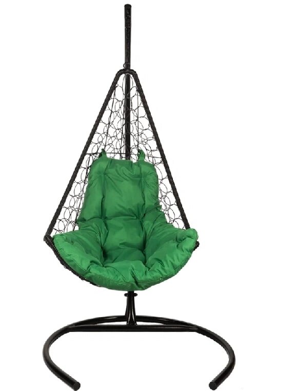 Кресло подвесное BiGarden Wind Black подушка зеленая от компании Интернет-магазин «Hutki. by» - фото 1