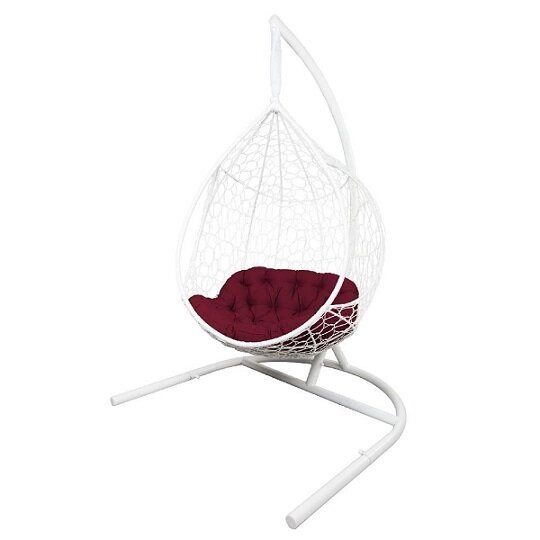 Кресло подвесное СИРИУС белый подушка–бордовый от компании Интернет-магазин «Hutki. by» - фото 1