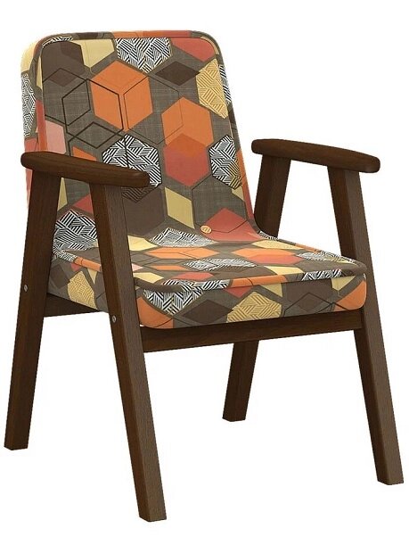 Кресло Ретро геометрия коричневый орех от компании Интернет-магазин «Hutki. by» - фото 1