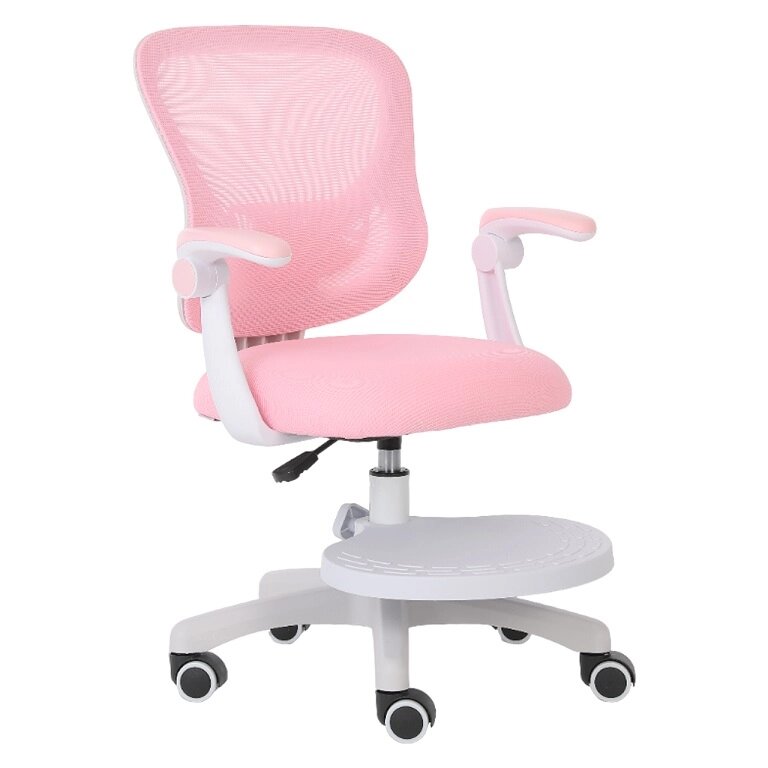 Кресло с регулировкой высоты Calviano Comfy розовое с подножкой от компании Интернет-магазин «Hutki. by» - фото 1