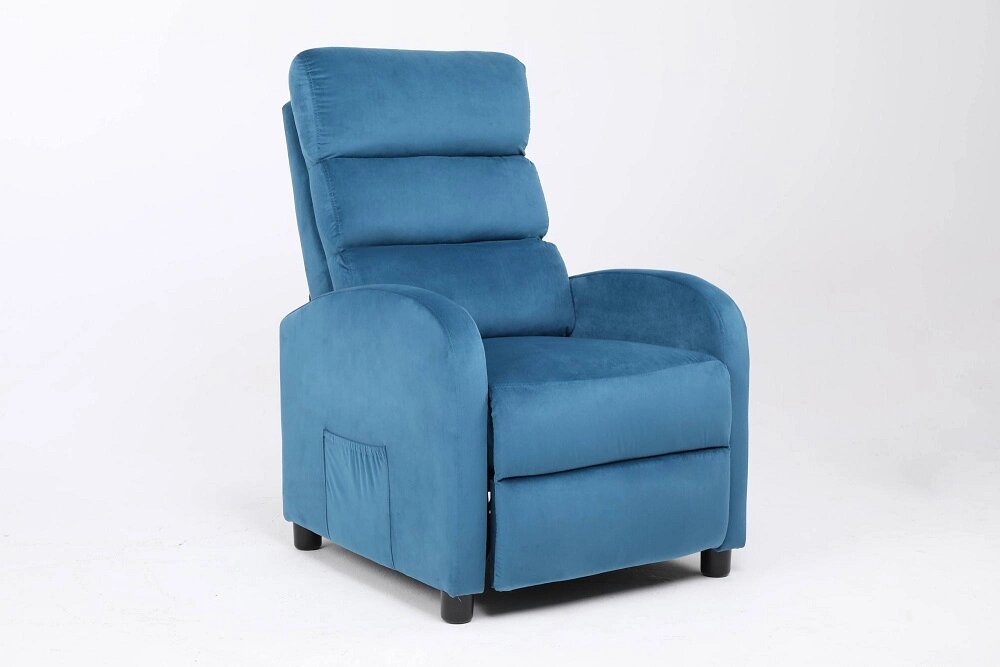 Кресло вибромассажное Calviano 2164 синий велюр от компании Интернет-магазин «Hutki. by» - фото 1