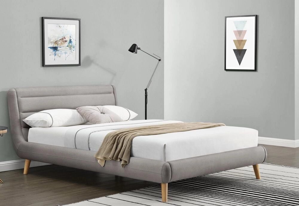 Кровать HALMAR ELANDA 140 светло-серый от компании Интернет-магазин «Hutki. by» - фото 1