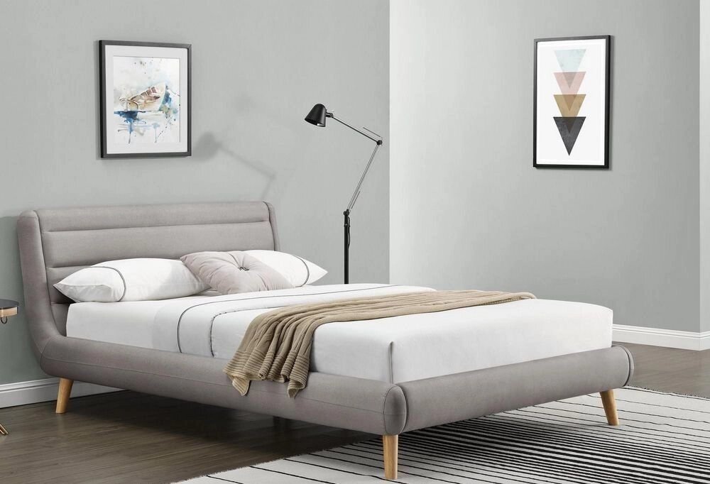 Кровать HALMAR ELANDA 160 светло-серый от компании Интернет-магазин «Hutki. by» - фото 1