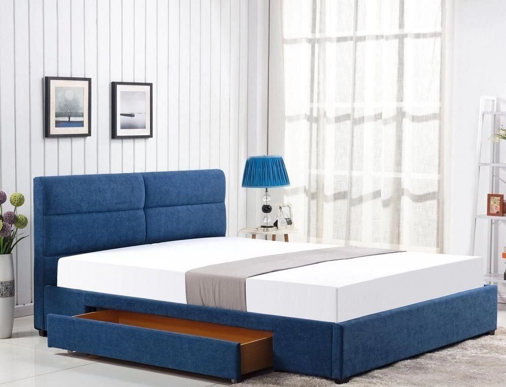 Кровать HALMAR MERIDA 160 синий от компании Интернет-магазин «Hutki. by» - фото 1