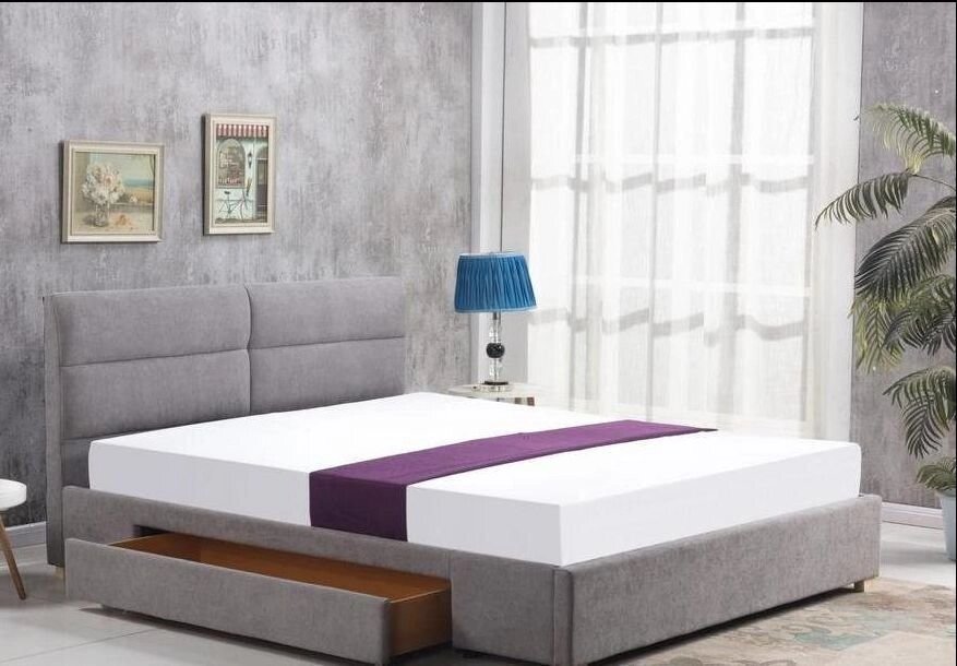 Кровать HALMAR MERIDA 160 светло-серый от компании Интернет-магазин «Hutki. by» - фото 1