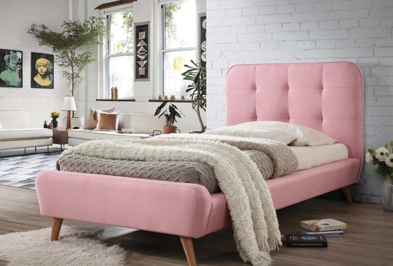 Кровать SIGNAL TIFFANY 90 розовая от компании Интернет-магазин «Hutki. by» - фото 1