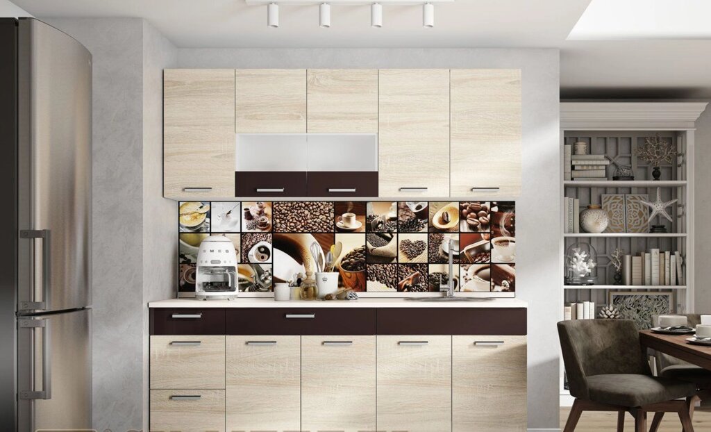 Кухонный гарнитур SV-мебель Арабика (1,8м) 720 Дуб Сонома/Арабика/Корпус белый от компании Интернет-магазин «Hutki. by» - фото 1