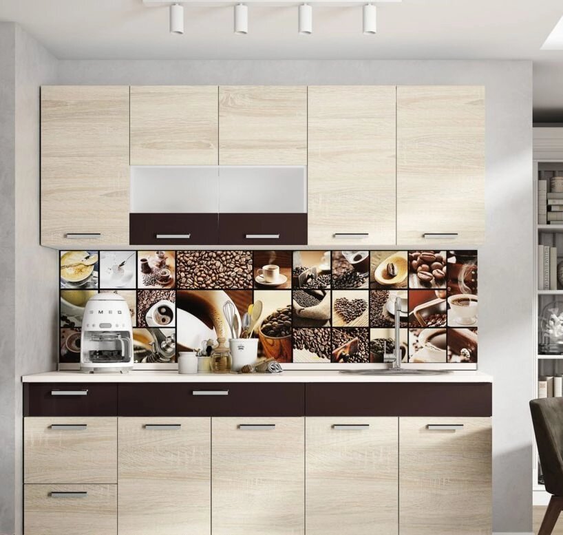 Кухонный гарнитур SV-мебель Арабика (2,0 м) 720 Дуб Сонома/Арабика/Корпус белый от компании Интернет-магазин «Hutki. by» - фото 1