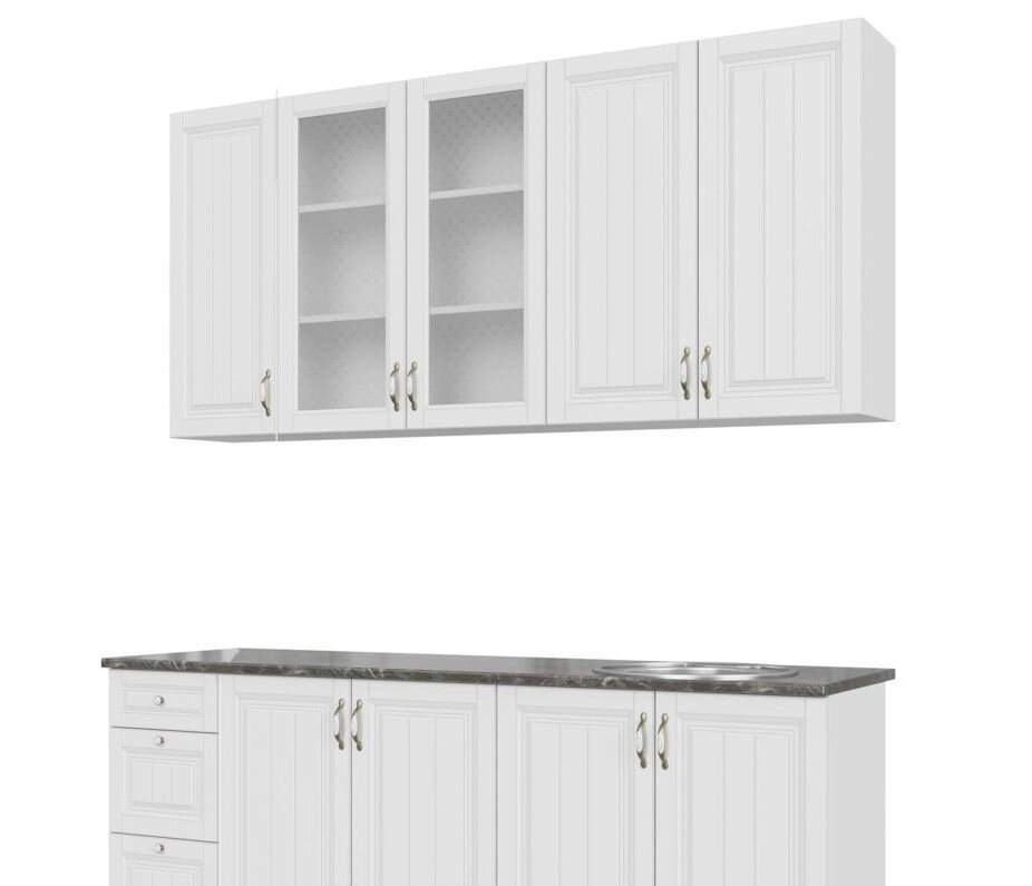Кухонный гарнитур SV-мебель Прованс (2,0 м) 912 Белый текстурный/Корпус белый от компании Интернет-магазин «Hutki. by» - фото 1