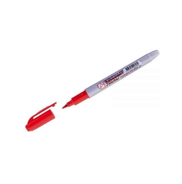 Маркер перманентный Crown Multi Marker Super Slim красный, пулевидный (толщ. линии 1.0 мм. Цвет красный) (CROWN от компании Интернет-магазин «Hutki. by» - фото 1