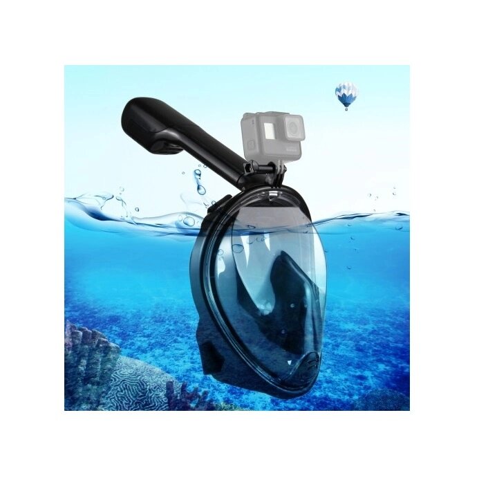Маска для плавания и снорклинга с креплением для экшн-камеры, черная, S, M от компании Интернет-магазин «Hutki. by» - фото 1