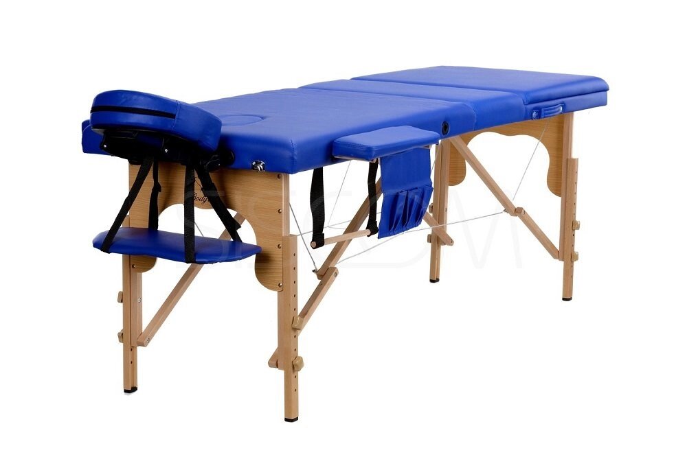 Массажный стол Body Fit 70 см складной 3-с деревянный синий XXL от компании Интернет-магазин «Hutki. by» - фото 1