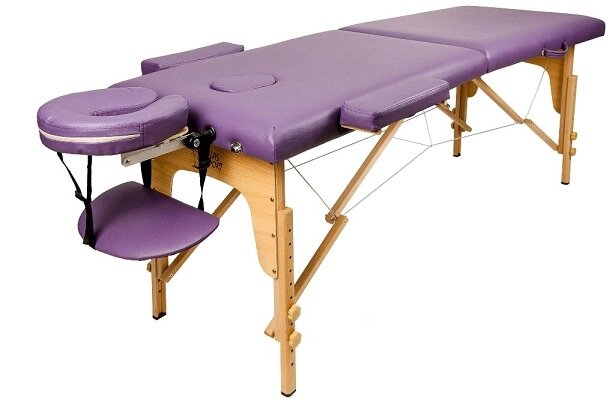 Массажный стол складной 2-с деревянный 70 см фиолетовый от компании Интернет-магазин «Hutki. by» - фото 1