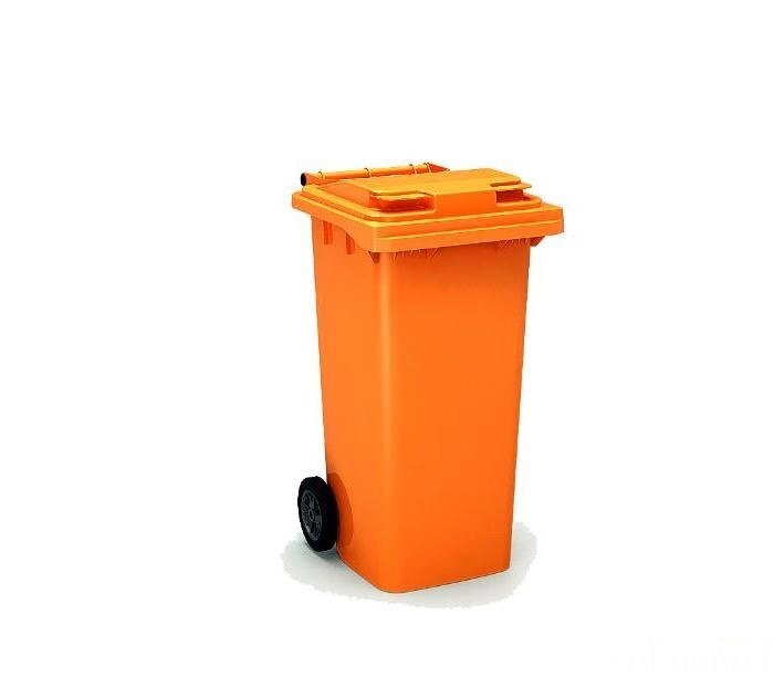 Мусорный контейнер 120 л (оранжевый) от компании Интернет-магазин «Hutki. by» - фото 1