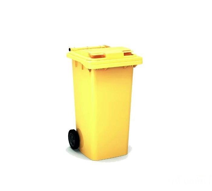 Мусорный контейнер 240 л (желтый) от компании Интернет-магазин «Hutki. by» - фото 1