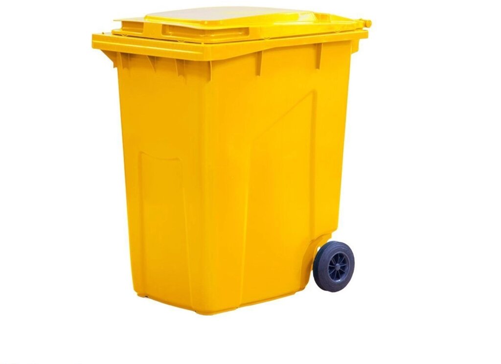 Мусорный контейнер 360 л (желтый) от компании Интернет-магазин «Hutki. by» - фото 1