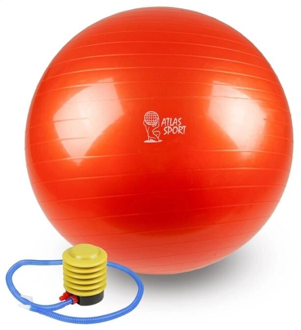 Мяч фитбол с ручным насосом ATLAS SPORT 55 см от компании Интернет-магазин «Hutki. by» - фото 1