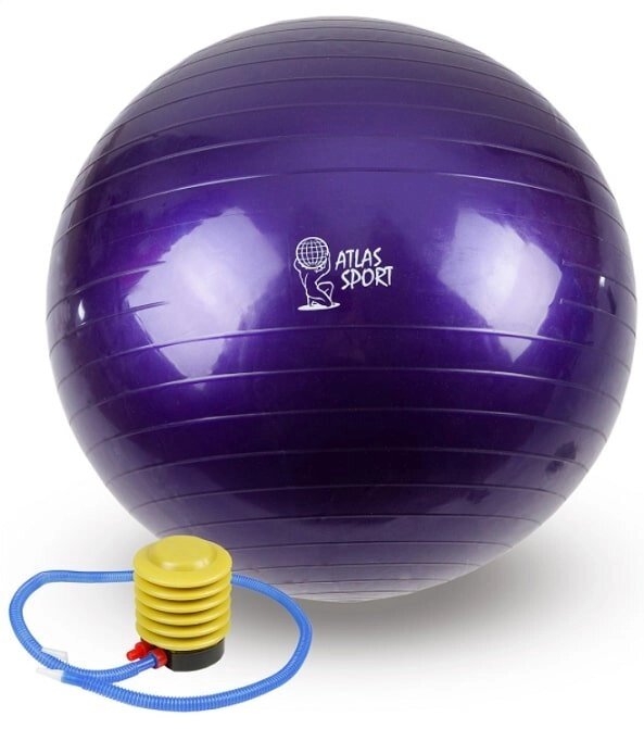 Мяч фитбол с ручным насосом ATLAS SPORT 65 см от компании Интернет-магазин «Hutki. by» - фото 1