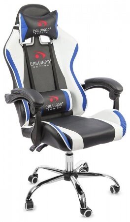 Офисное кресло Calviano ULTIMATO Черно-синий от компании Интернет-магазин «Hutki. by» - фото 1