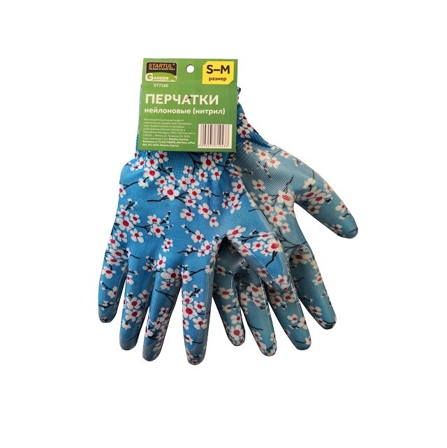 Перчатки нейлон, нитриловое покрытие, голубые STARTUL GARDEN (садовые) от компании Интернет-магазин «Hutki. by» - фото 1
