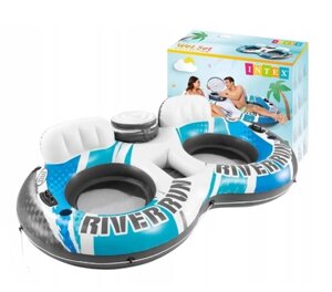 Надувной круг для двоих с холодильником Intex River Run Небесный (56827EU)