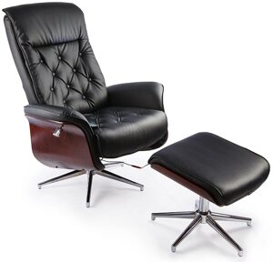 Массажное кресло Calviano 95 с пуфом черное
