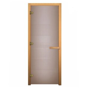 Дверь для бани стеклянная 1800х700 (сатин матовая, 3 петли, 8мм)