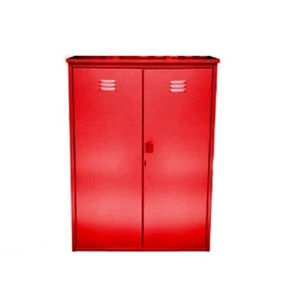 Шкаф для двух газовых баллонов (объемом до 50 л каждый) красный - обзор