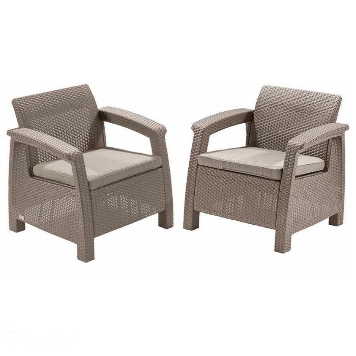 Набор мебели CORFU DUO (два кресла), песочный - гарантия