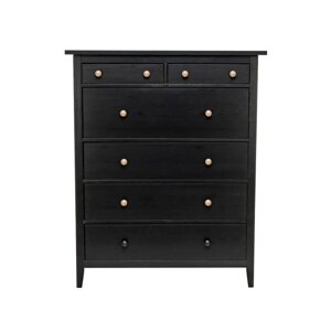 Комод Leset Мира 06 черный ручки коричневые