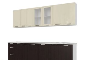 Кухонный гарнитур SV-мебель Геометрия (2,6 м) 720 Ваниль/Дуб Венге/Корпус белый