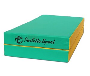 Мат №3 100 х 100 х 10 складной Perfetto Sport зелено желтый в Минске от компании Интернет-магазин «Hutki. by»