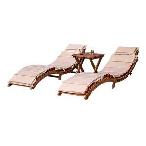 Комплект шезлонги и столик AFM-803A-T133 Beige (2+1)