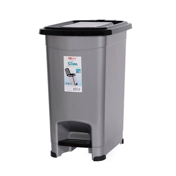 Пластиковый контейнер для мусора Slim 10 л с педалью от компании Интернет-магазин «Hutki. by» - фото 1