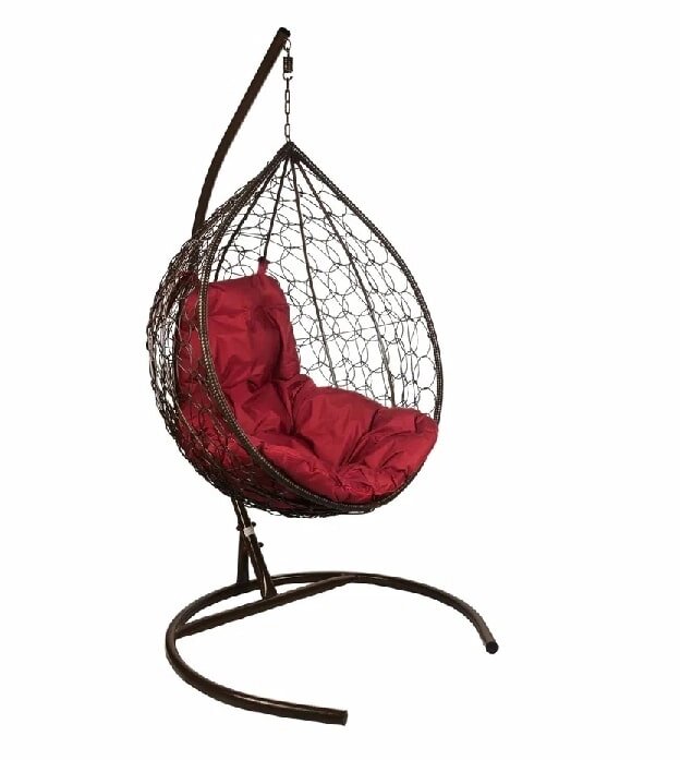 Подвесное кресло Капля коричневый подушка бордовый от компании Интернет-магазин «Hutki. by» - фото 1