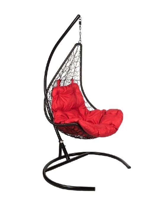 Подвесное кресло Полумесяц черный подушка красный от компании Интернет-магазин «Hutki. by» - фото 1
