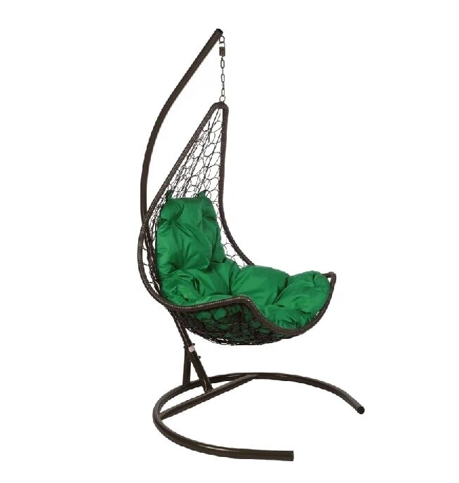 Подвесное кресло Полумесяц черный подушка зеленый от компании Интернет-магазин «Hutki. by» - фото 1