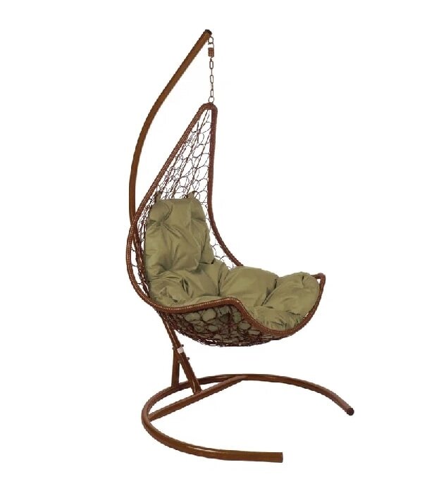Подвесное кресло Полумесяц коричневый подушка бежевый от компании Интернет-магазин «Hutki. by» - фото 1