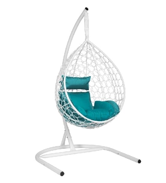 Подвесное кресло Скай 01 белый подушка бирюза ##от компании## Интернет-магазин «Hutki. by» - ##фото## 1