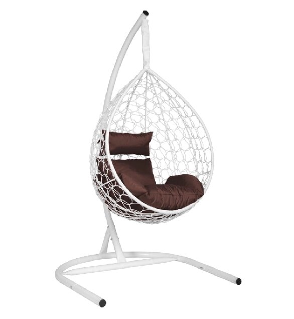 Подвесное кресло Скай 01 белый подушка коричневый от компании Интернет-магазин «Hutki. by» - фото 1
