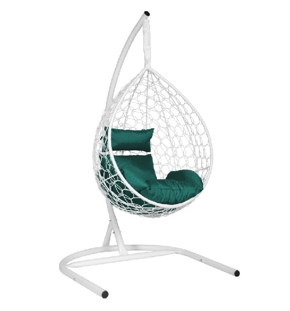 Подвесное кресло Скай 01 белый подушка зеленый от компании Интернет-магазин «Hutki. by» - фото 1