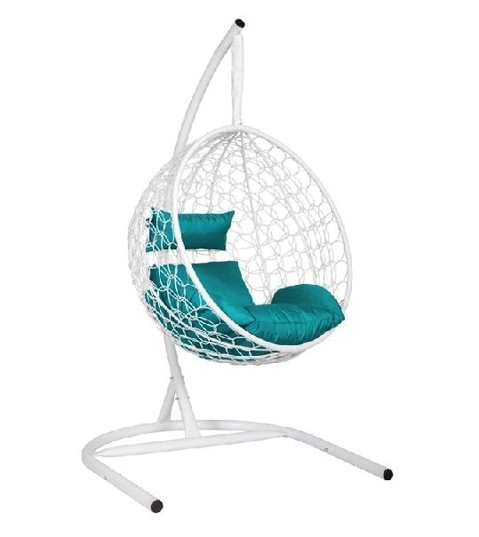Подвесное кресло Скай 02 белый подушка бирюза ##от компании## Интернет-магазин «Hutki. by» - ##фото## 1