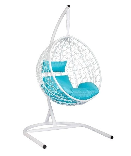 Подвесное кресло Скай 02 белый подушка голубой от компании Интернет-магазин «Hutki. by» - фото 1