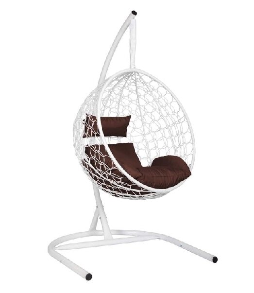 Подвесное кресло Скай 02 белый подушка коричневый от компании Интернет-магазин «Hutki. by» - фото 1