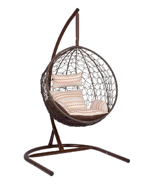 Подвесное кресло Скай 02 коричневый подушка зигзаг от компании Интернет-магазин «Hutki. by» - фото 1