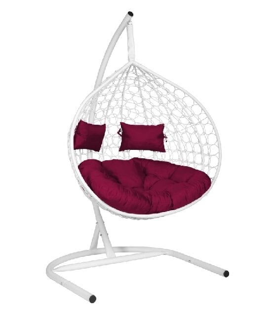 Подвесное кресло Скай 03 белый подушка бордовый ##от компании## Интернет-магазин «Hutki. by» - ##фото## 1