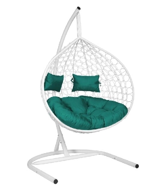 Подвесное кресло Скай 03 белый подушка зеленый от компании Интернет-магазин «Hutki. by» - фото 1